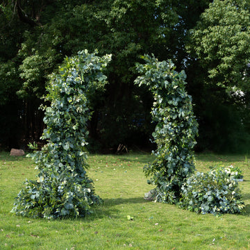 TOTEN AR008 Ivory Shape Artificial Floral Arch for Wedding&Events to Decoration