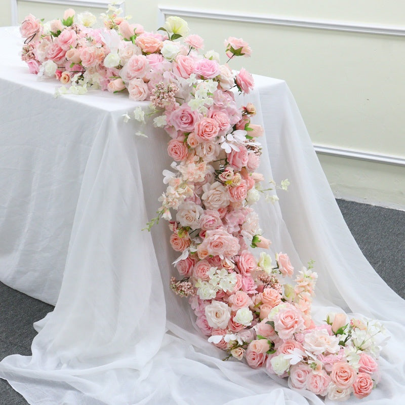 TOPTEN TR016 Artificial Flower Runner 200*40cm for Wedding Event Decoration