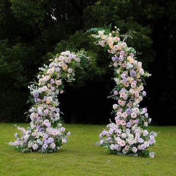 TOTEN AR039 Ivory Shape Artificial Flower Arch for Wedding&Events to Decoration
