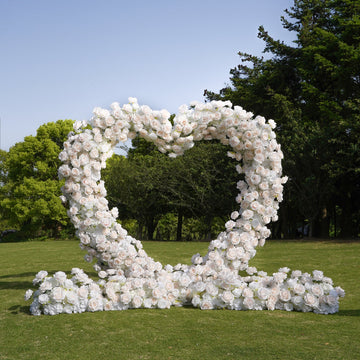 TOTEN AR009 Heart-shaped Hight 2.2m Artificial Flower Arch for Wedding&Events Decor