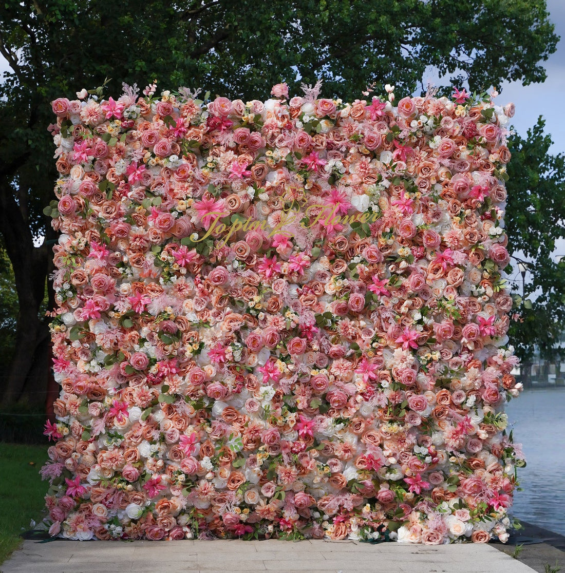 TOPTEN FW028 Artificial Flower Wall 8*8ft for Wedding Party Events Decoration
