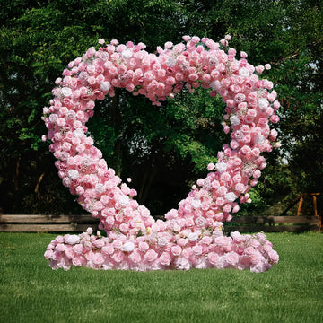 TOTEN AR016 Heart-shaped Artificial Flower Arch for Wedding&Events to Decoration
