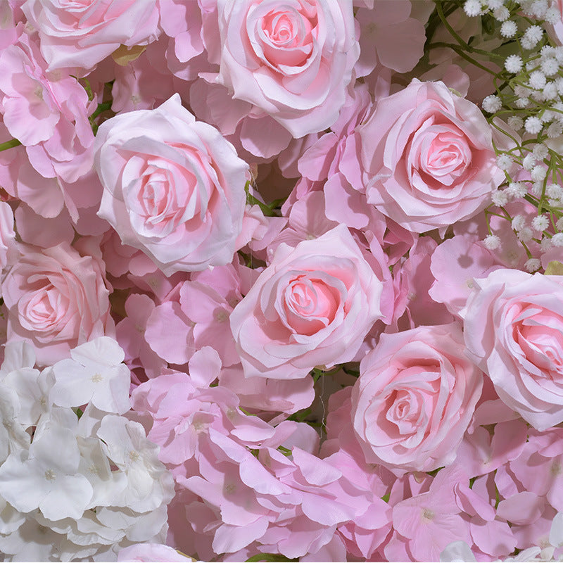 New Pink Cake Tower Set Floral Display Window Exhibition Hall Layout Fake Flower Arch Horn Decoration Row Flower Simulation Flower